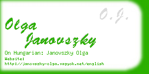 olga janovszky business card